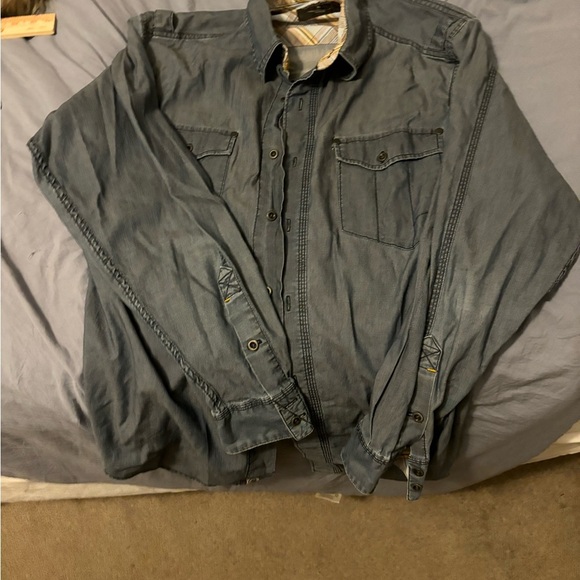 Men’s Large Solaris Longsleeve Jean Jacket NWOT 100% Cotton Blue Double Pockets - Picture 12 of 16